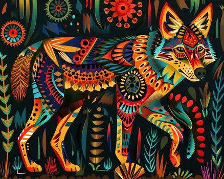 BOHO Style Wolf 8”x10” Art Print