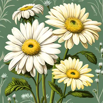 April Daisy Birth Flower 8"x8" Art Print