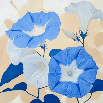 September Morning Glory Birth Flower 8"x8" Art Print