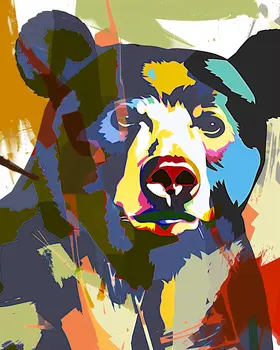 Playful Bear Collage 8"x10" Art Print