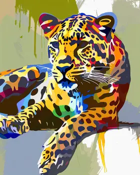 Sleek Leopard Collage 8"x10" Art Print