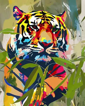 Powerful Tiger Collage 8"x10" Art Print