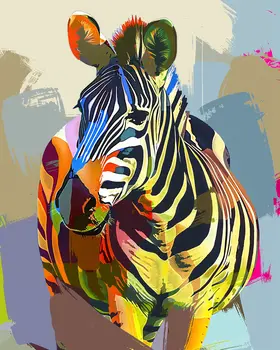 Striped Zebra Collage 8"x10" Art Print