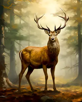Buck Deer in Maine Woods 8”x10” Art Print