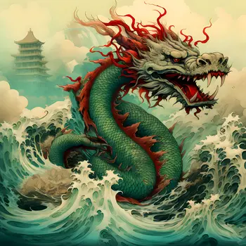 Asian Dragon 8”x8” Art Print