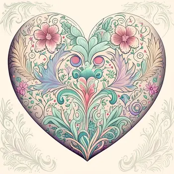 Pastel Dragon Heart 8”x8” Art Print