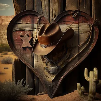 Cowboy Still Life 8”x8” Art Print