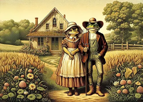 American Gothic Frog & Toad 8”x10” Art Print