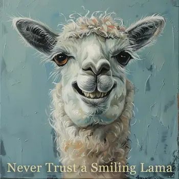 Never Trust A Smiling Llama 8”x8” Art Print