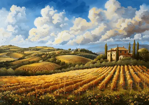 The Fall Season After the Harvest Landscape 5”x7” Art Print