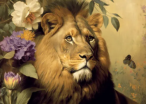 Vintage Majestic Lion 8”x10” Art Print