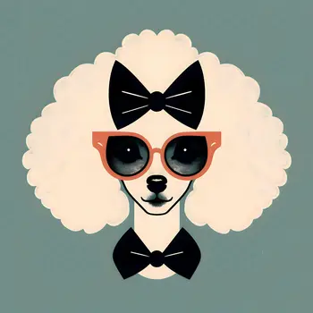 Mid-Century Modern Poodle 8”x8” Art Print