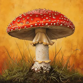 Amanita Muscaria Mushroom 8"x8" Art Print