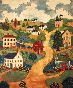 Sleepy New England Village 8”x10” Art Print