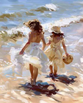 Friends on a Beach 8”x10” Art Print