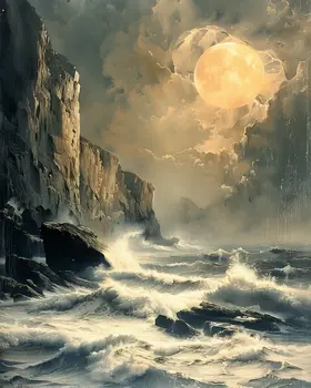 Stormy Night Coastal Sky 8”x10” Art Print