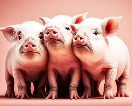 Three Pink Pigs 8”x10” Art Print