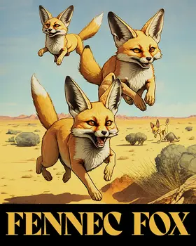 Skulk of Fennec Foxes 8”x10” Art Print
