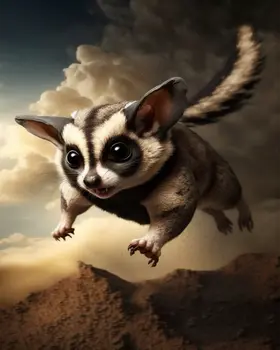 Flying Sugar Glider 8”x10” Art Print