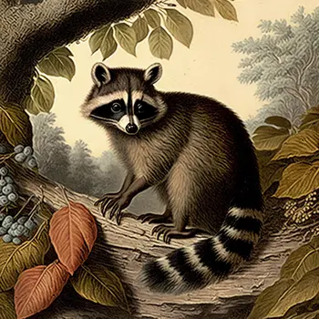 Vintage Raccoon 8”x8” Art Print