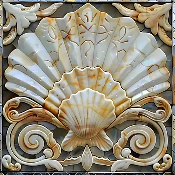 Vintage Carved Seashell 8"x8" Art Print