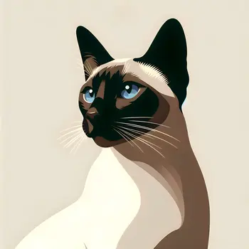 Minimalist Siamese Cat 8"x8" Art Print