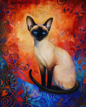 Bold Siamese Cat 8”x10” Art Print