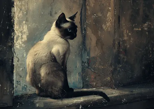Vintage Siamese Cat 5"x7" Art Print