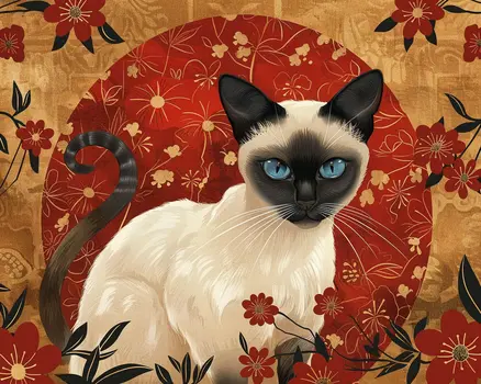Asian Siamese Cat 8”x10” Art Print