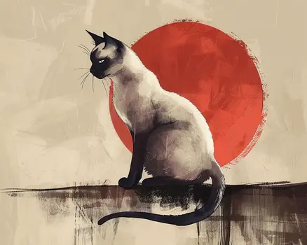 Rising Sun Siamese Cat 8”x10” Art Print