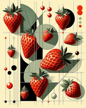 Mid-Century Modern Strawberry 8"x10" Art Print