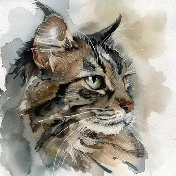 Mysterious Coon Cat 8”x8” Art Print