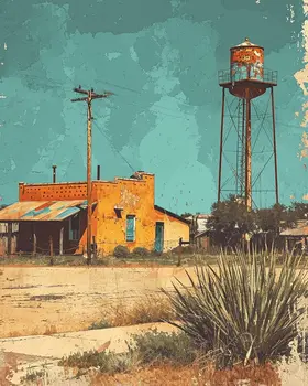 Vintage Southwest New Mexico Adobe Gas Station 8"x10" Art Print