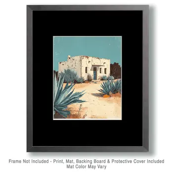 Vintage Southwest New Mexico Adobe House 8"x10" Art Print
