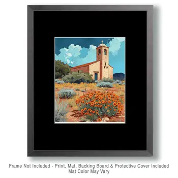 Vintage Southwest New Mexico Church 8"x10" Art Print