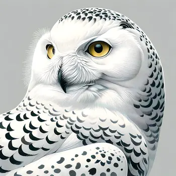 Snowy Owl Portrait  - 8"x8" Wall Art Print - Mowbi's Nature Wildlife Collection