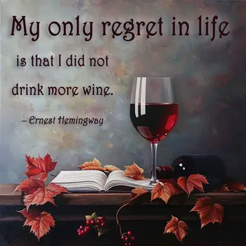 My Only Regret in Life is that I Did Not Drink More Wine 8"x8" Art Print