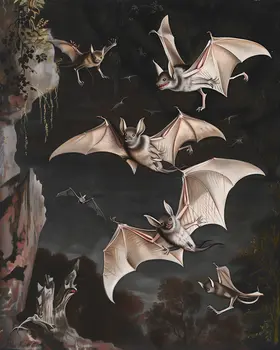 Flying Bats 8"x10" Art Print