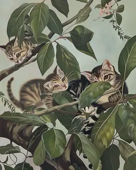 Kittens in Branches 8”x10” Art Print