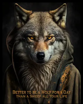 Better to be a Wolf for a Day Than a Sheep All Your Life 8"x10" - Mowbi's Funny Humorous Wall Art Prints
