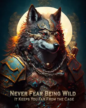 Wolf - Never Fear Being Wild. It Keeps You Far From The Cage 8"x10" - Mowbi's Funny Humorous Wall Art Prints
