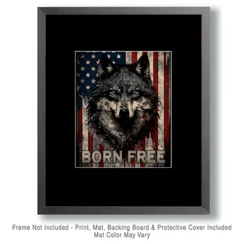 Wolf - Live Free 8"x10" - Mowbi's Funny Humorous Wall Art Prints
