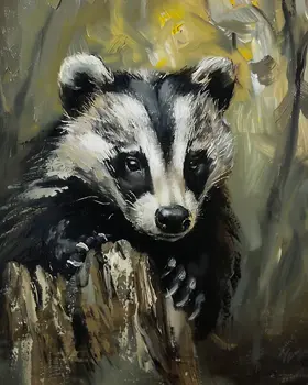 Badger - Mowbi's Wildlife 8"x10" Art Print Collection