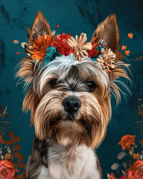 Boho Biewer Terrier 8”x10” Art Print