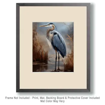Great Blue Heron - Mowbi's Wildlife  8"x10" Art Print Collection