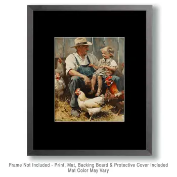 Mowbi's Chicken Farmcore Mowbi's Chicken Farmcore Farmhouse Decor - 8"x10" Wall Art Print - Chickens and White Farmhouse Decor - 8"x10" Wall Art Print - Sharing the Love of Chickens