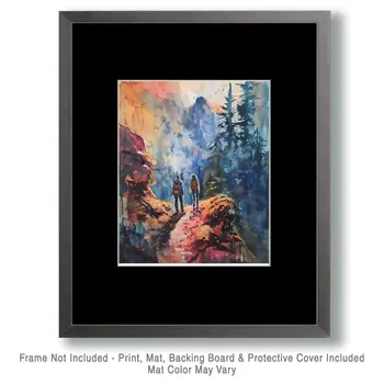 Couple Hiking - Mowbi's Wildlife 8"x10" Art Print Collection