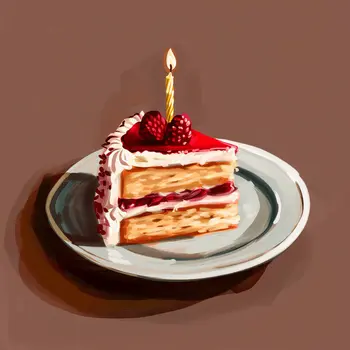 Birthday Cake 8”x8” Art Print Bistro Collection