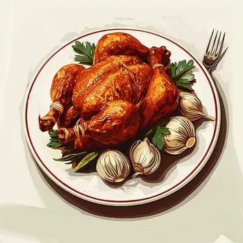Roast Chicken 8”x8” Art Print Bistro Collection