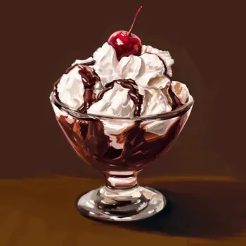Hot Fudge Sundae 8”x8” Art Print Bistro Collection
